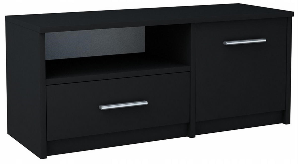 FERNSEHKOMMODE BODO 1D1S Schwarz 98/35/42 cm - Schwarz, Holzwerkstoff (98/42/35cm) - Matkam Möbel