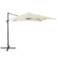 AMPELSCHIRM helles beige/dunkelgrau 250/250/235 cm Monza - Beige/Schwarz, Textil (250/250cm) - Beliani