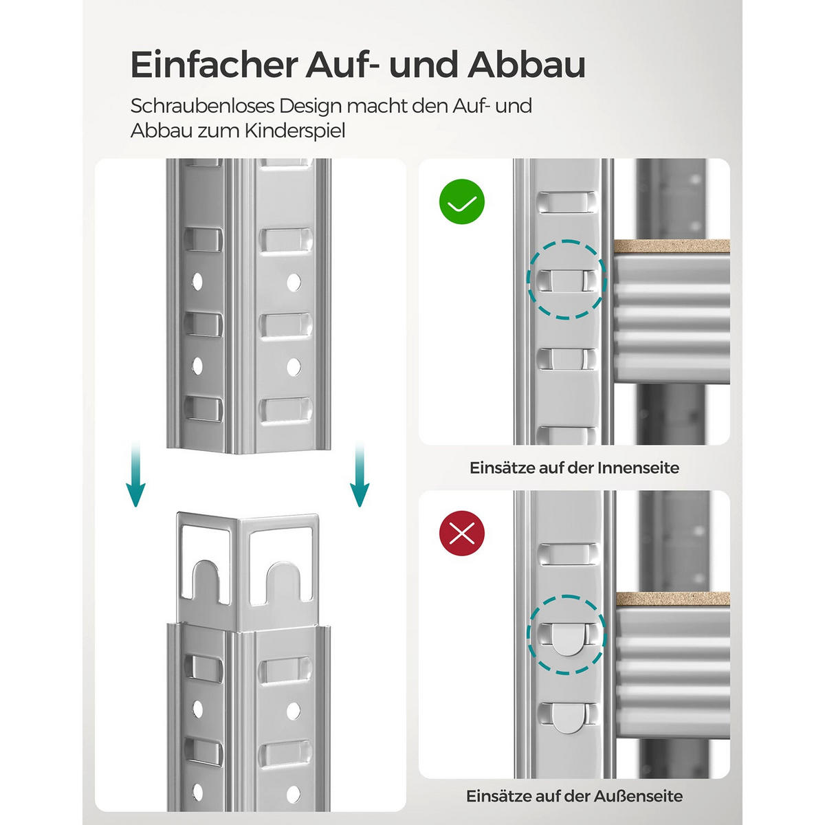 SCHWERLASTREGAL Istanbul 2er-Set - Silberfarben, Holzwerkstoff (120/200/60cm) - Hansiro