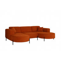 ECKSOFA Designer Modena U Rein Stoff Poso Kupfer - Rostfarben, Holz (299/165cm) - Kaiser Möbel