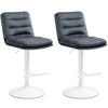 BARHOCKER 2er Set Samt dunkelgrau - Dunkelgrau/Weiß, Textil/Metall (42/94/56cm) - CLP