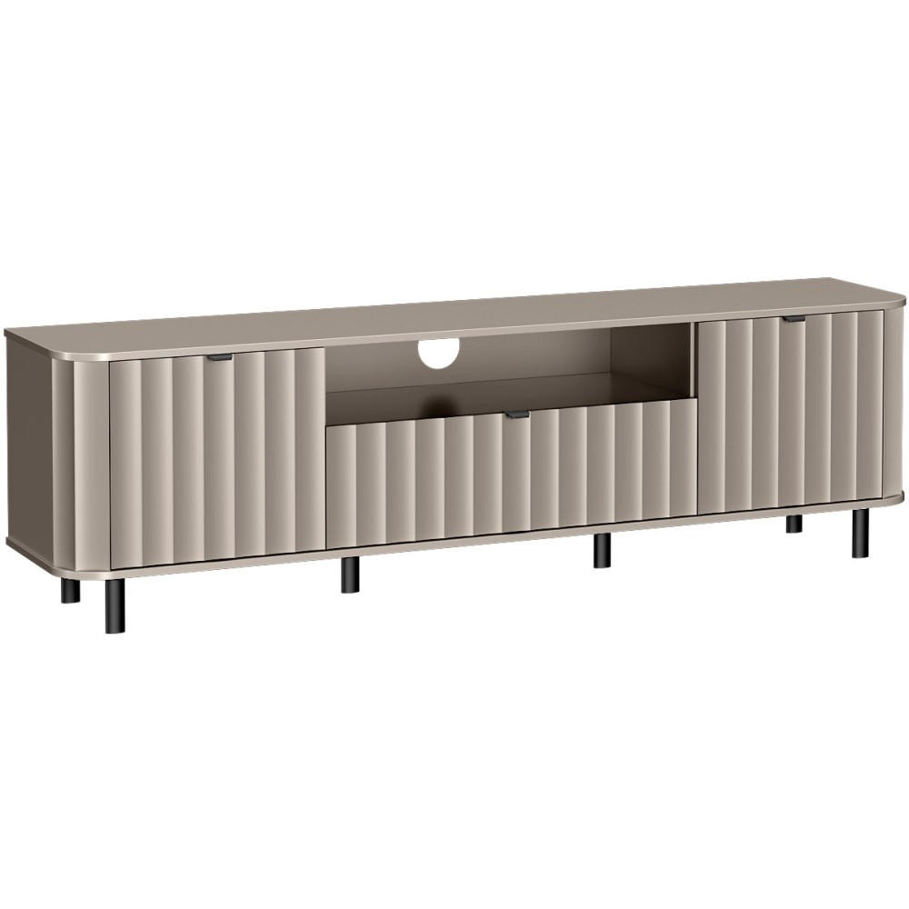 LOWBOARD Nevada mit zwei Türen 196 cm Taupe - Taupe/Schwarz, Holzwerkstoff/Metall (196/57/41cm) - Beautysofa