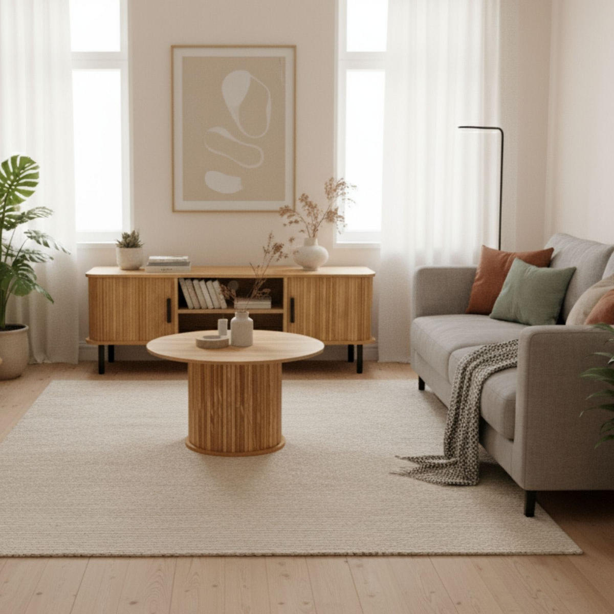 COUCHTISCH Scava Ø 70/40 cm - Braun, Holzwerkstoff (70/70/40cm) - EDAXO