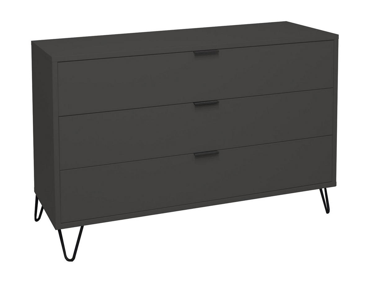 KOMMODE Erna 119x45x82 Anthrazit matt Lack - Anthrazit, Holzwerkstoff (119/82/45cm) - 58aufmkessel
