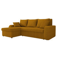 ECKSOFA Kris Cord - Schwarz/Bronzefarben, Holz/Kunststoff (238/147cm) - MIRJAN24