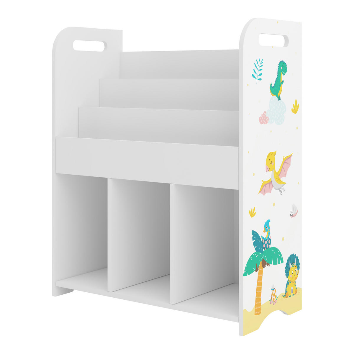 KINDERREGAL Røyrvik - Gelb/Weiß, Holzwerkstoff (62/75/29cm) - [en.casa]