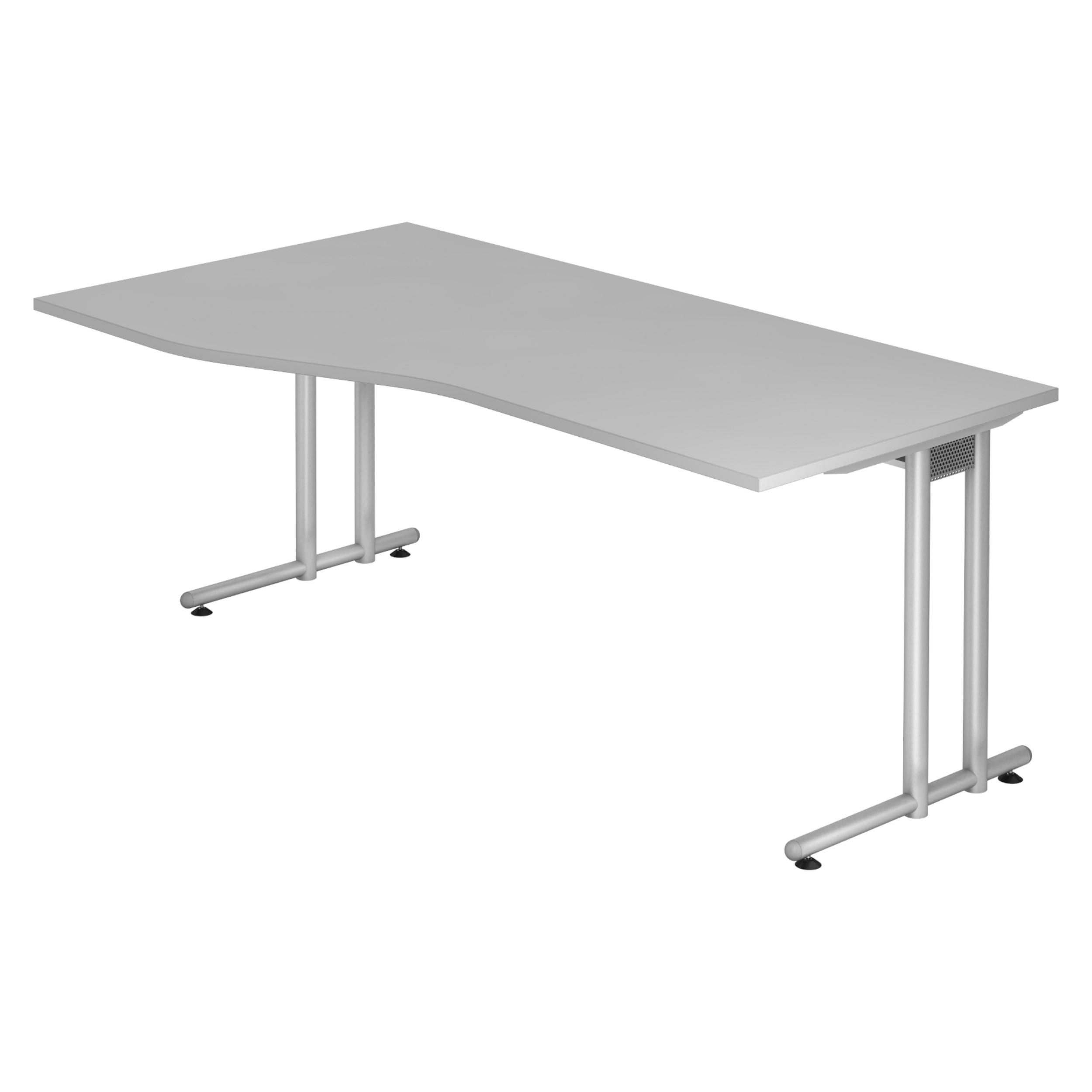 SCHREIBTISCH Serie-N 100/180/72 cm in Grau - Grau, Holzwerkstoff (100/180/72cm) - bümö