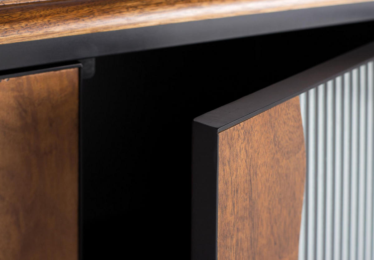 SIDEBOARD aus Mangoholz und schwarzem Metall - Schwarz, Holz (37/90/87cm) - Giner y Colomer