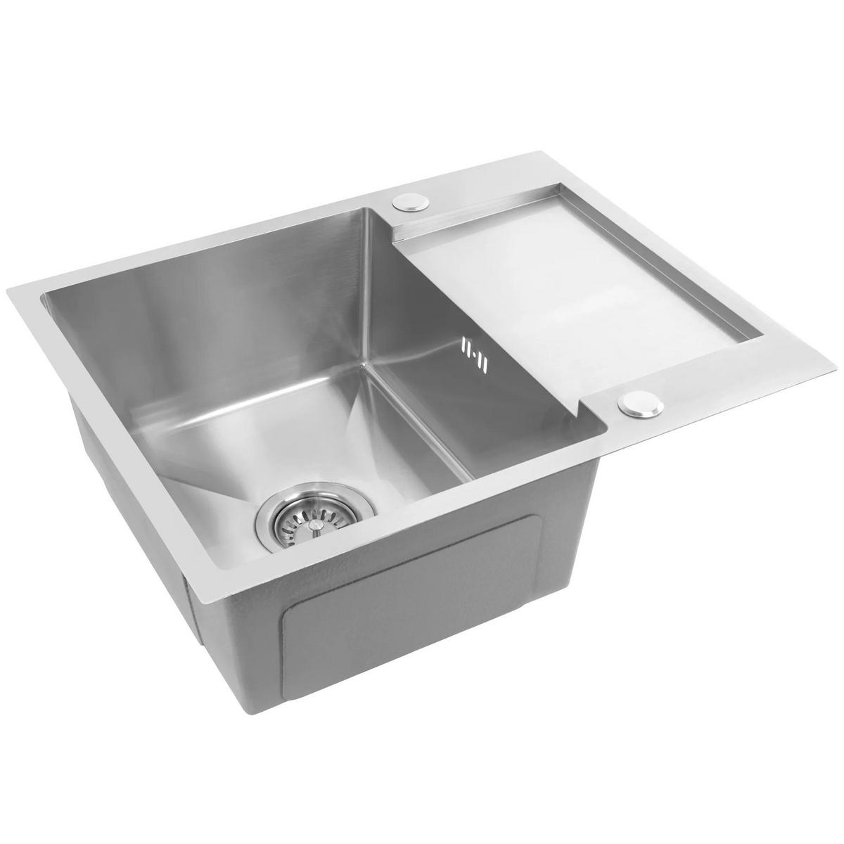 EDELSTAHLSPÜLE Rea Paul Brush Nickel ohne Küchenarmatur - Nickelfarben, Metall (48/19/60cm) - REA