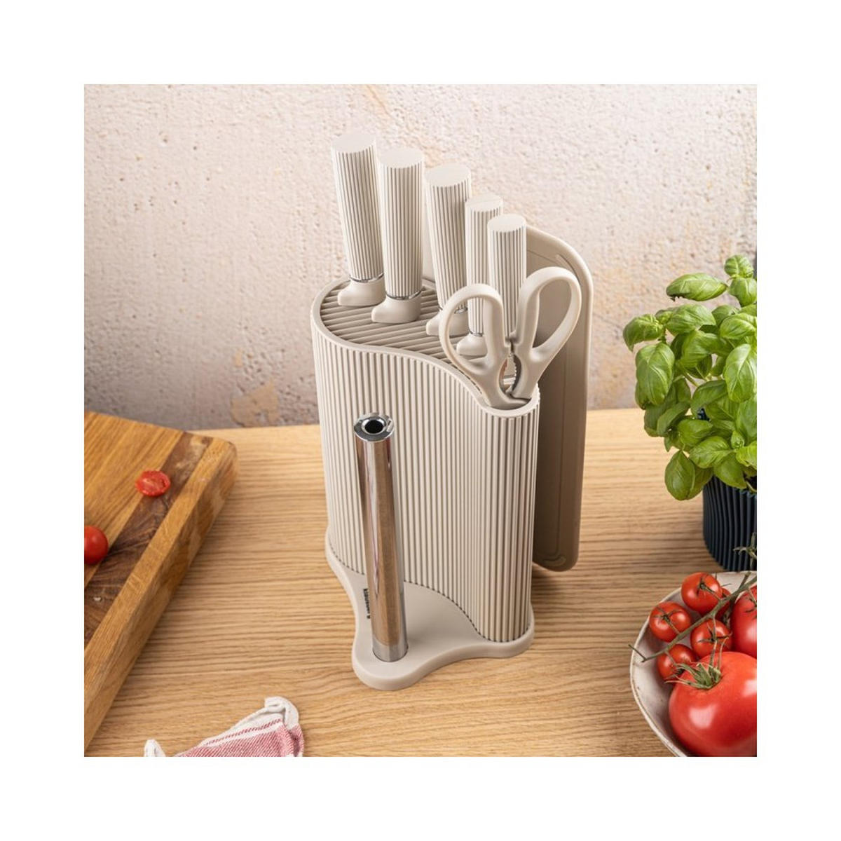 MESSERSET Beige 35/10/35 cm 63937 - Beige, Metall - Klausberg 