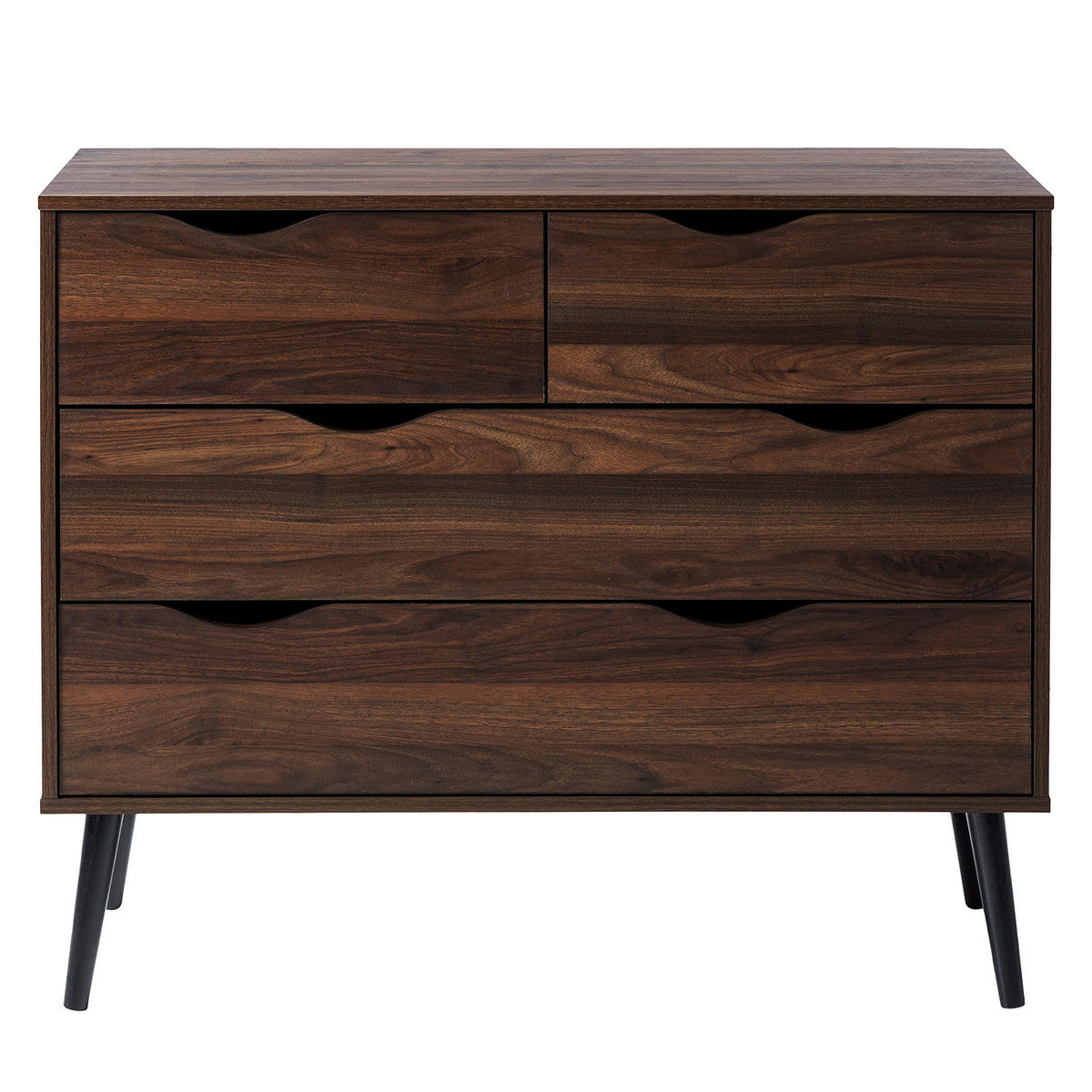 KOMMODE - 4 Schubladen, Walnuss Dekor - Walnussfarben, Holz/Holzwerkstoff (99/82/39cm) - home24