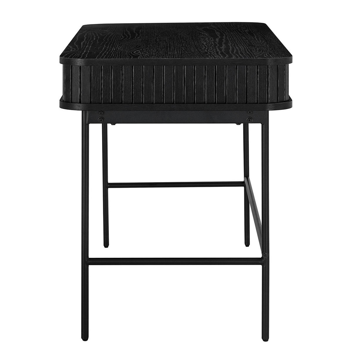 SCHREIBTISCH - MDF / Eisen - Eiche - Eichefarben/Schwarz, Holzwerkstoff/Metall (60/120/76cm) - home24