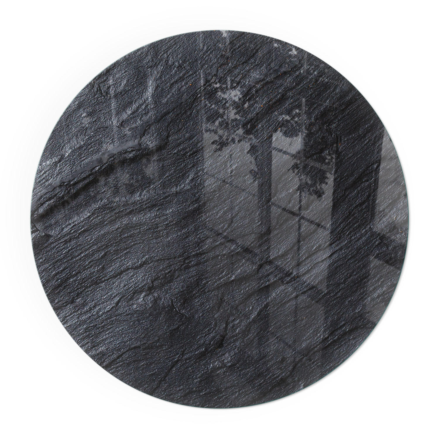 GLASPLATTE für Kamin Ø 100 cm - Schwarz, Glas (100/100/0.4cm) - TULUP