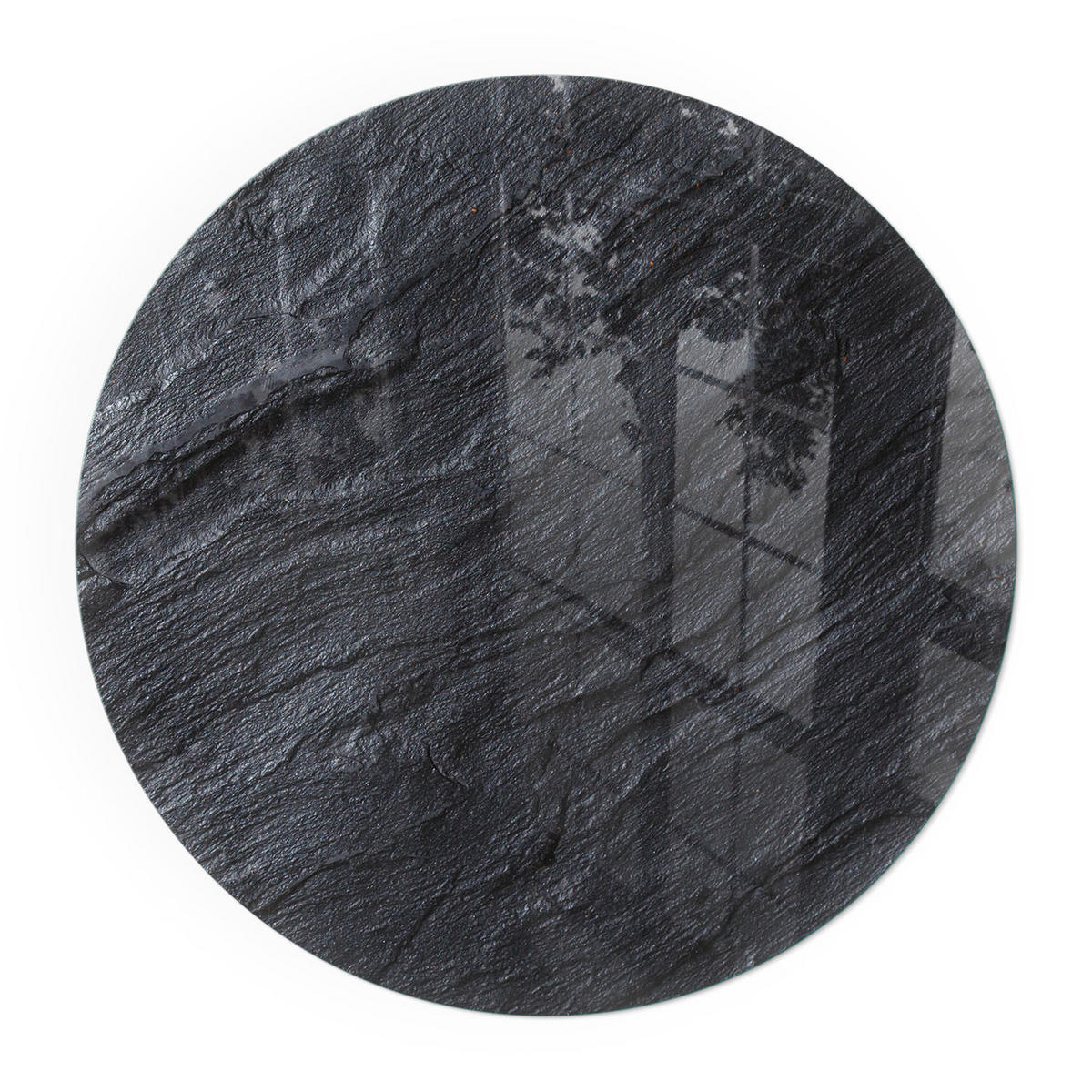 GLASPLATTE für Kamin Ø 100 cm - Schwarz, Glas (100/100/0.4cm) - TULUP