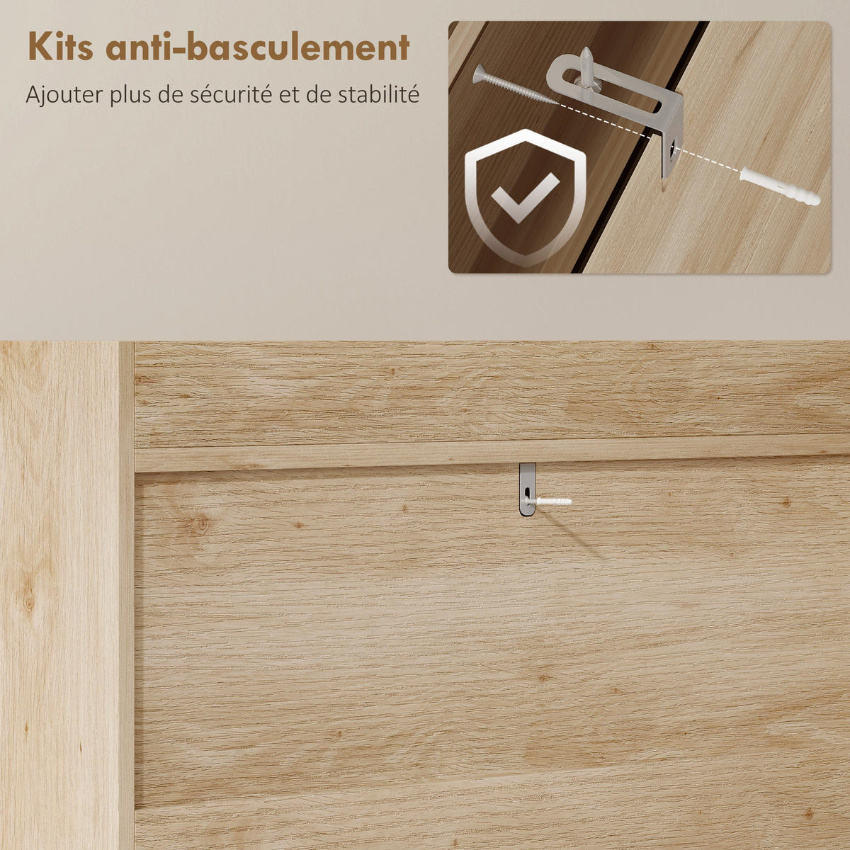 SCHUHKIPPER DE-15095 2 Klapp-Schubladen, Rattantüren Eiche - Eichefarben, Holzwerkstoff (60/99.5/23.7cm) - ComfortXL