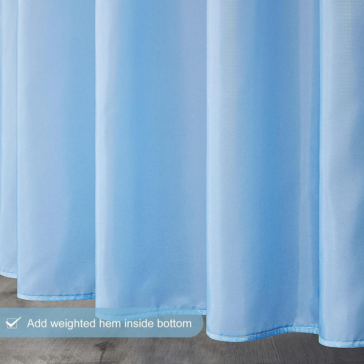 DUSCHVORHANG Hellblau 90 x 180 cm schimmelresistent maschinenwaschbar klein Stoff - Multicolor, Textil (90/180cm) - MCBOSON