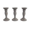 KERZENSTÄNDER 3ER-SET Grau - Grau, Holz (12/24/12cm) - MCW