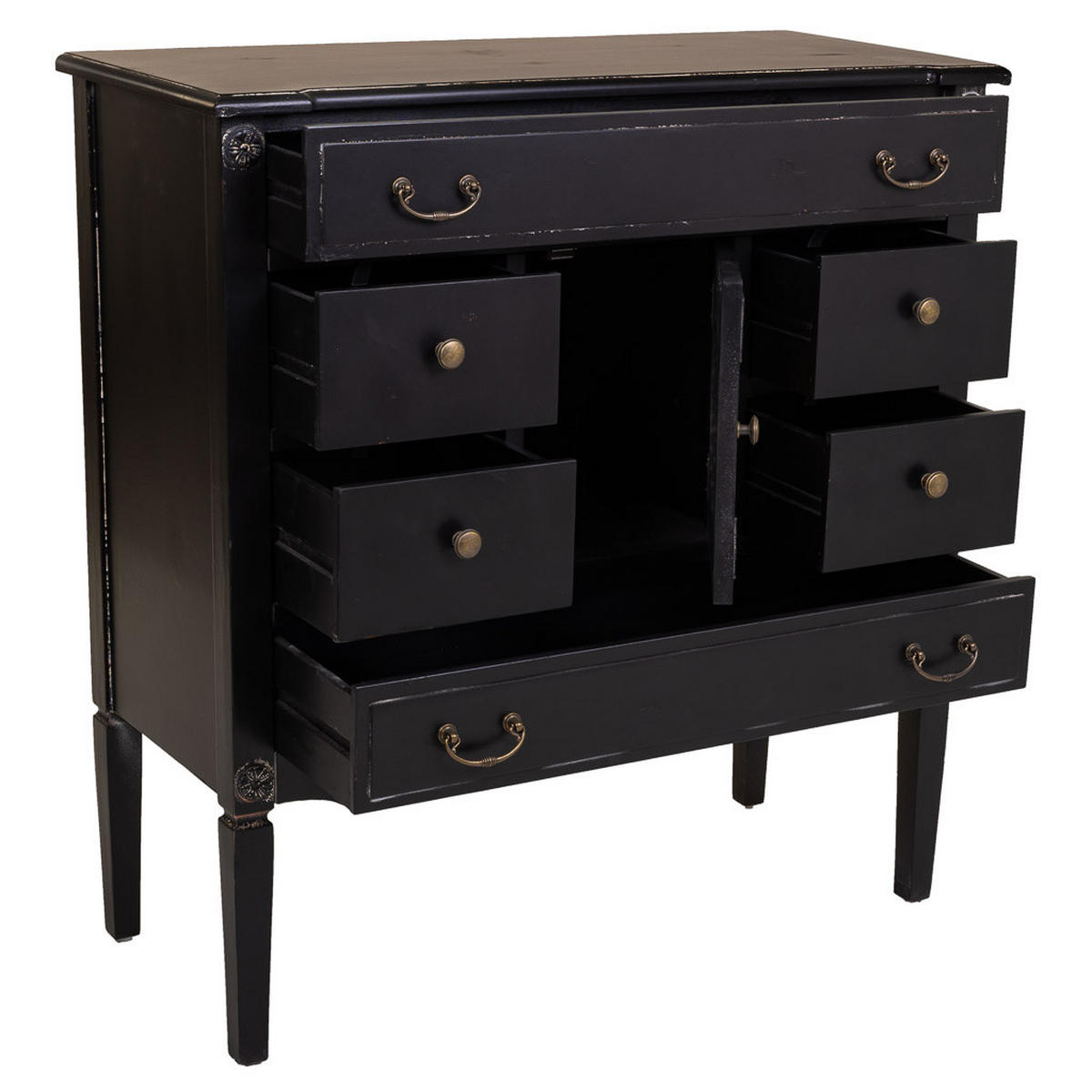 KOMMODE aus Holz 85x38x90 cm - Schwarz, Holzwerkstoff (85/90/38cm) - Wanderlust