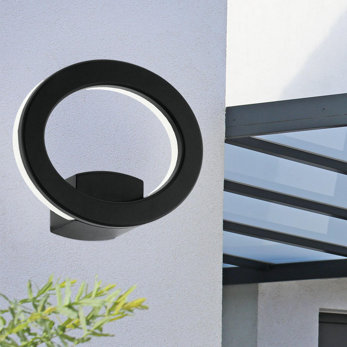 LED AUSSEN-WANDLEUCHTE Aluminium Schwarz - Schwarz, Metall (8/16/20cm)