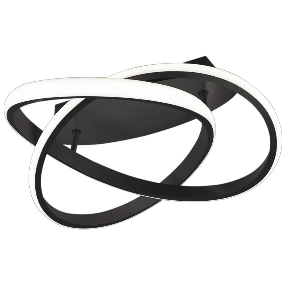 LED DECKENLEUCHTE Metall Schwarz Ring Design - Schwarz, Metall (45/45/18cm) - Trio Leuchten