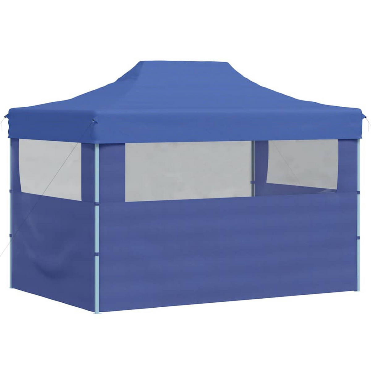 PROFI-PARTYZELT Faltbar Mit 3 Seitenwänden 3/4M Stahl Blau - Blau, Textil (280/315/410cm) - vidaXL