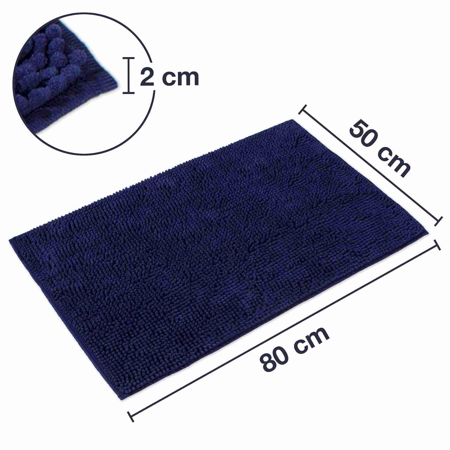 BADEMATTE PARIS - Dunkelblau, Textil (50/80cm) - WohnDirect
