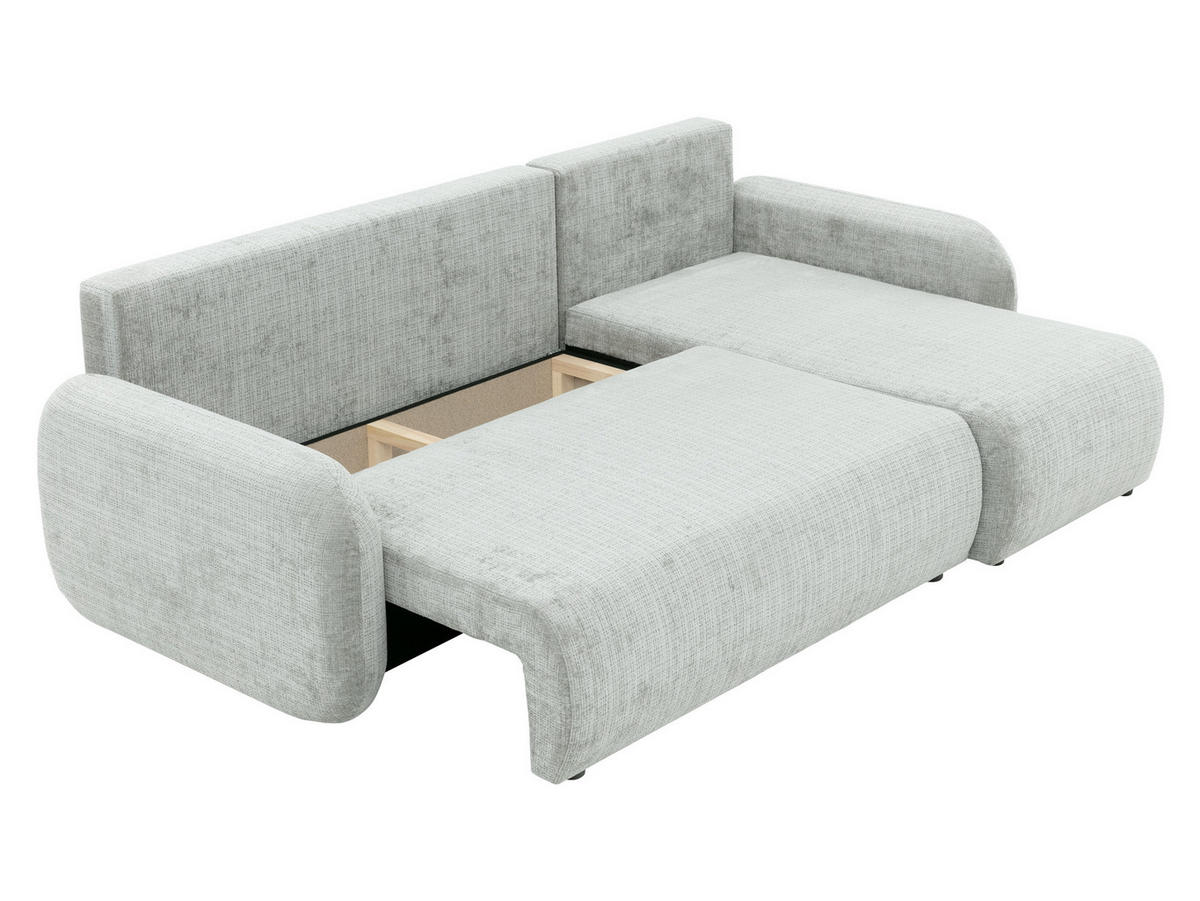 ECKSCHLAFSOFA Gizefa - Dunkelbraun/Schwarz, Holz/Kunststoff (233/147cm) - MIRJAN24