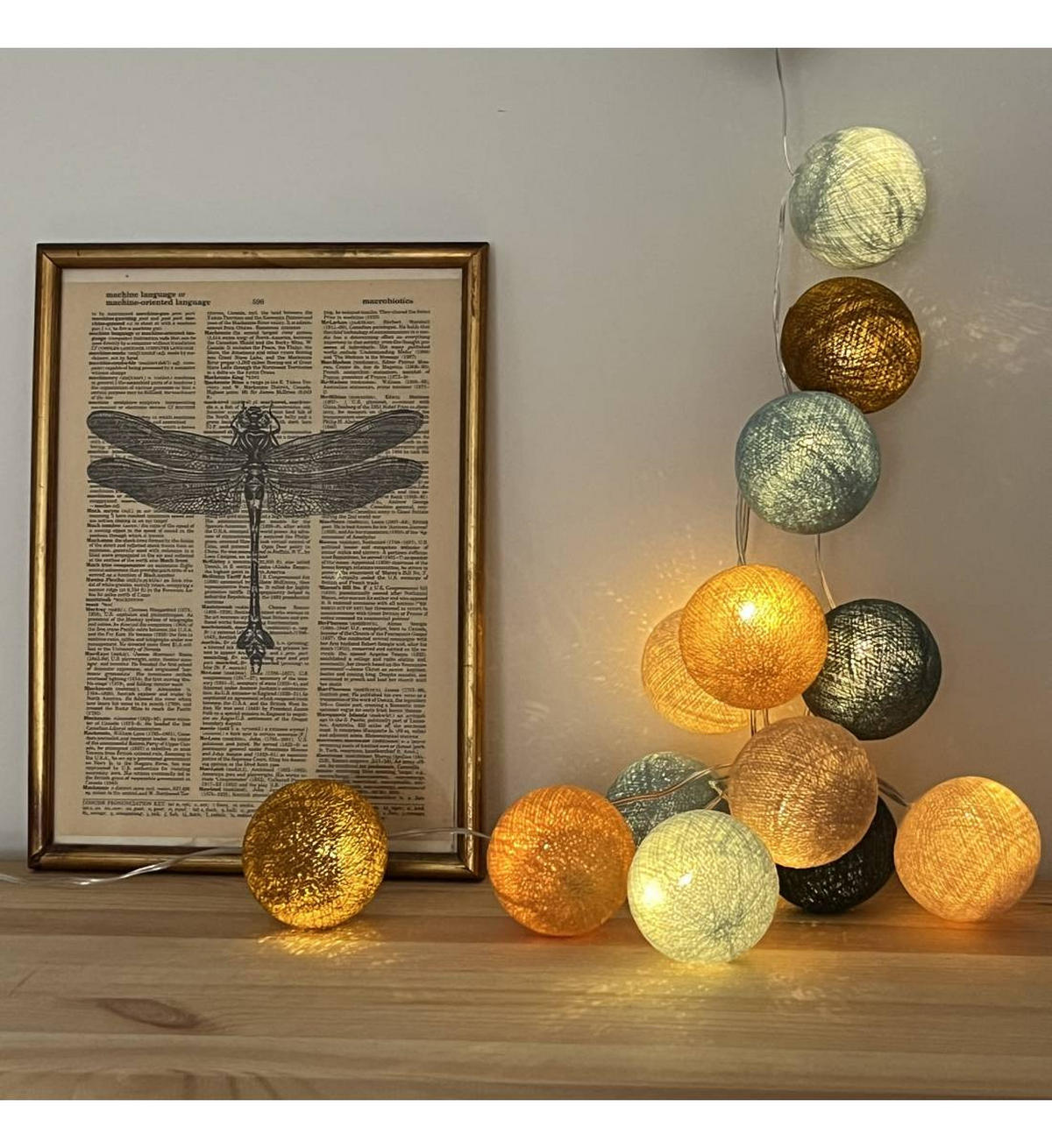 LICHTERKETTE LED Boxen - Le Voyageur - Grün - Naturfarben, Textil (165cm) - La case du cousin paul
