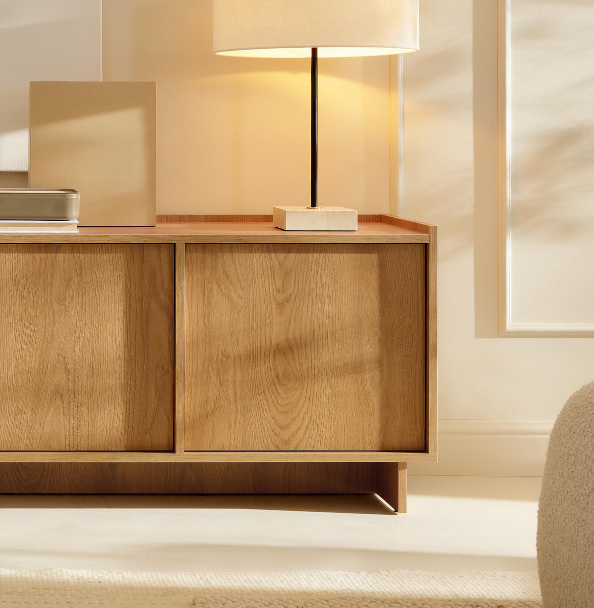 TV SCHRANK: karamellfarbene Eiche, 147 x 55 x 39 cm - Braun, Holzwerkstoff (147/55/39cm) - 3XE LIVING