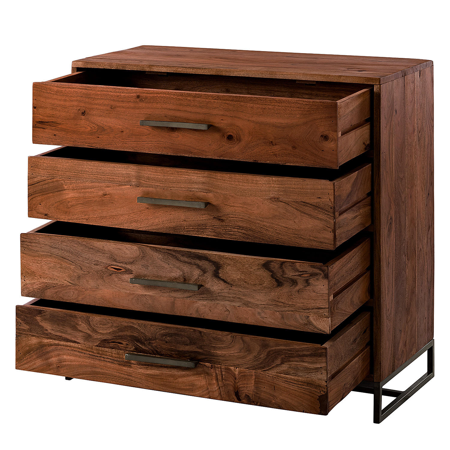 KOMMODE - Akazie massiv - Akaziefarben, Holz (85/85/40cm) - home24