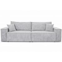 SOFA Mit Schlaffunktion Und Bettkasten, Cordstoff Poso, Grün, BEST SCORNER - Hellgrau, Holz (245/83/90cm) - Kaiser Möbel