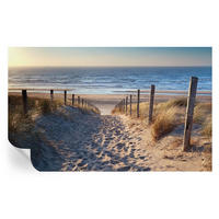 FOTOTAPETE 416x254 cm - Strandweg - Weiß, Textil (416/254cm) - Wallfluent
