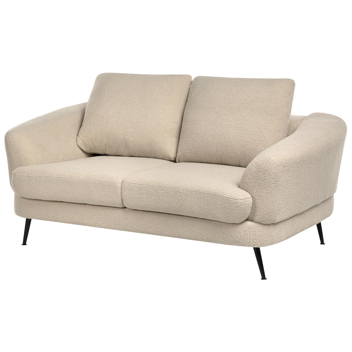 SADA POHOVEK 3-místná Bouclé Světle béžová Kjaer - černá/béžová, textil (155/100/100cm) - Beliani