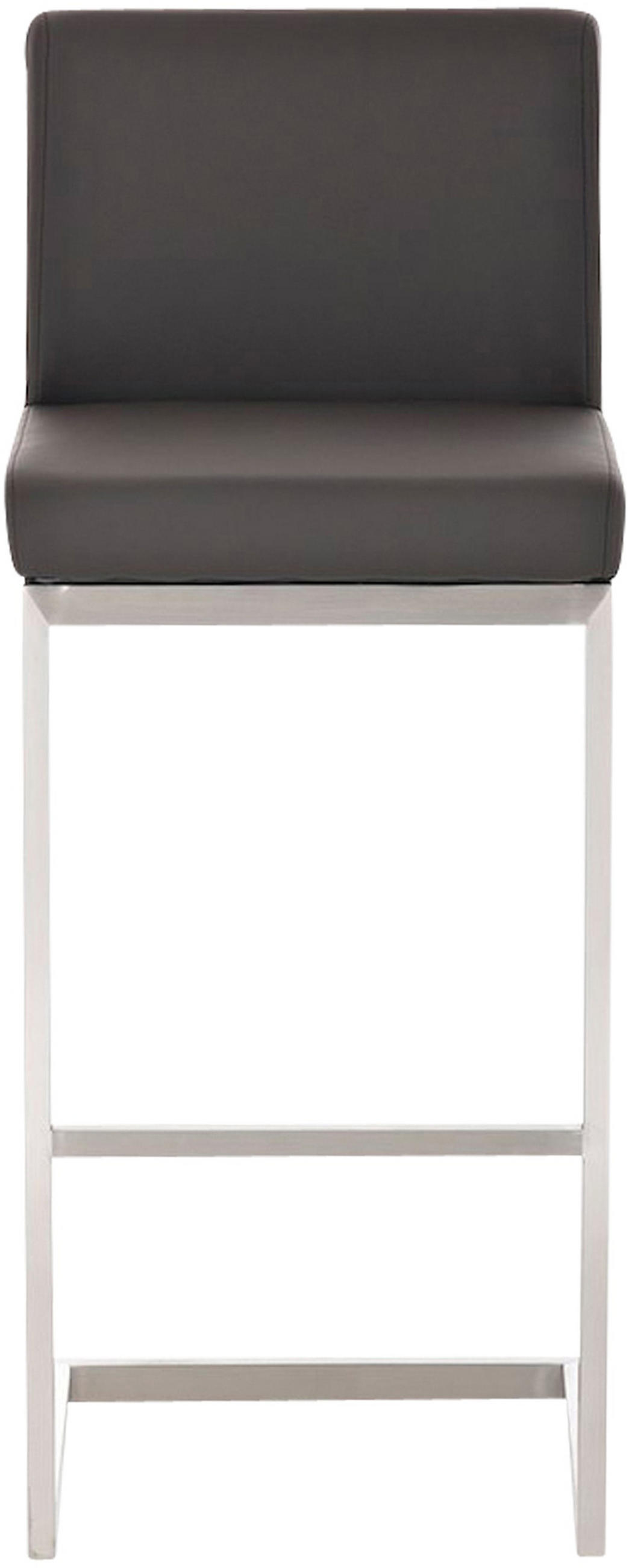 BARHOCKER 2er Set Paragon Kunstleder braun - Edelstahlfarben/Braun, Kunststoff/Metall (42/104/48cm) - TPFLiving