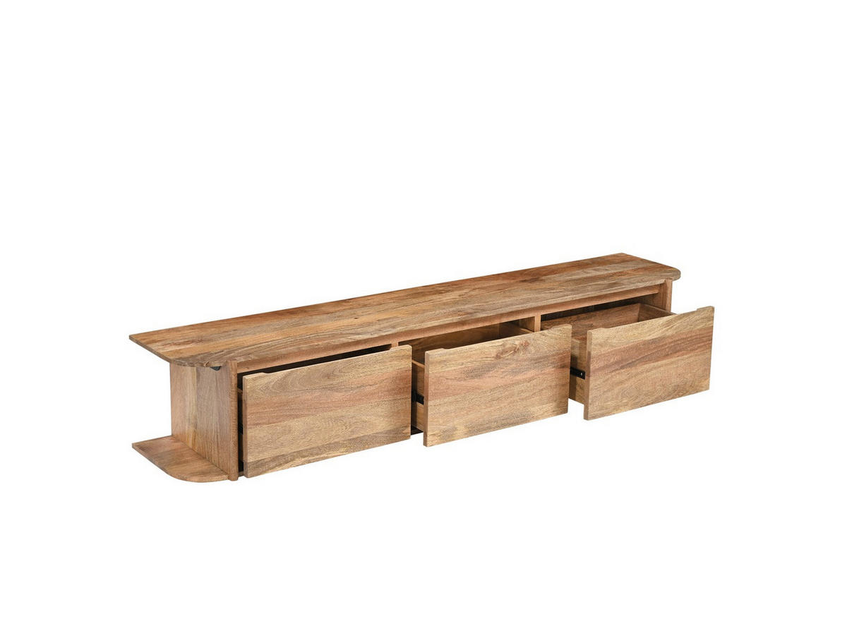 TV Board Jade Mangoholz 200 cm / 40 cm Natur - Naturfarben, Holz (200/35/40cm) - Villa Möbel