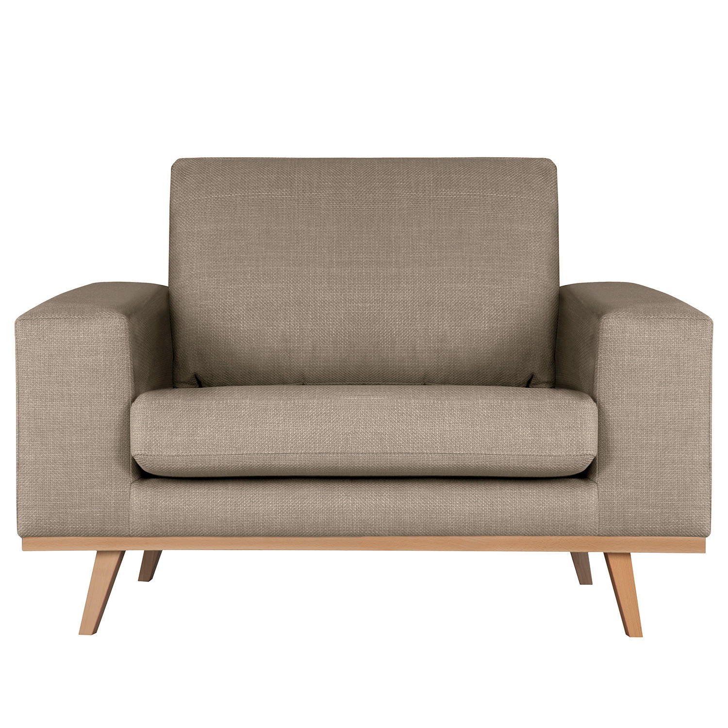 SESSEL - Taupe/Buchefarben, Textil (122/81/88cm) - home24