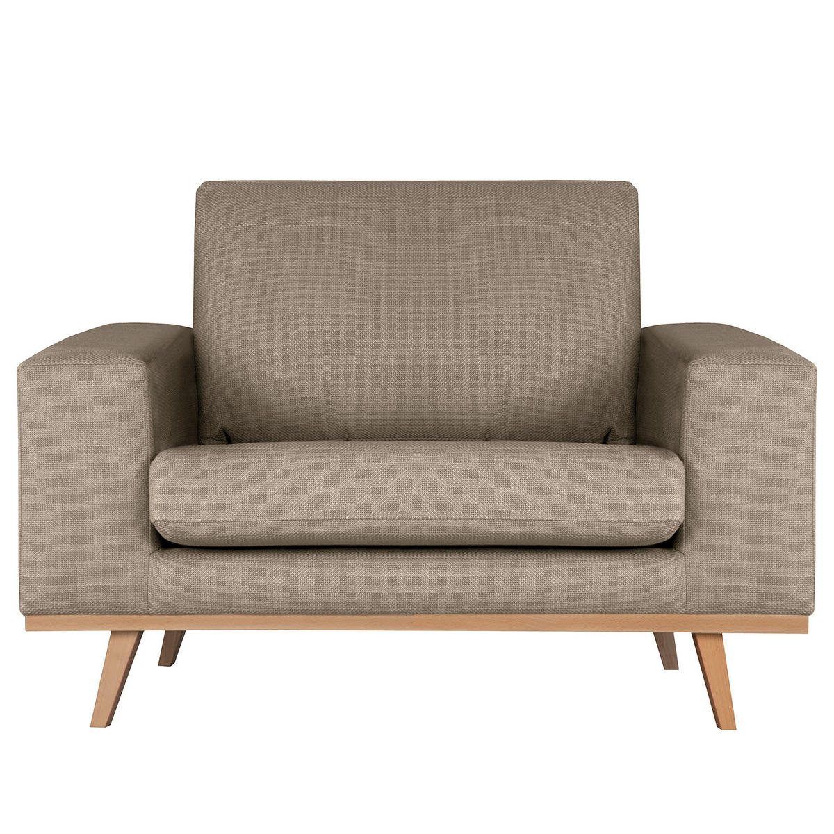 SESSEL - Taupe/Buchefarben, Textil (122/81/88cm) - home24