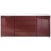 SIDEBOARD Faro Bordeaux Hochglanz - Bordeaux, Holzwerkstoff (166.5/75.5/35cm) - Vladon