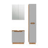 BADMÖBEL-SET Lotta Eiche/Grau mit Kachelstruktur 3 Teile - Eichefarben/Grau, Holzwerkstoff (59.8/62.1/32cm) - Vicco