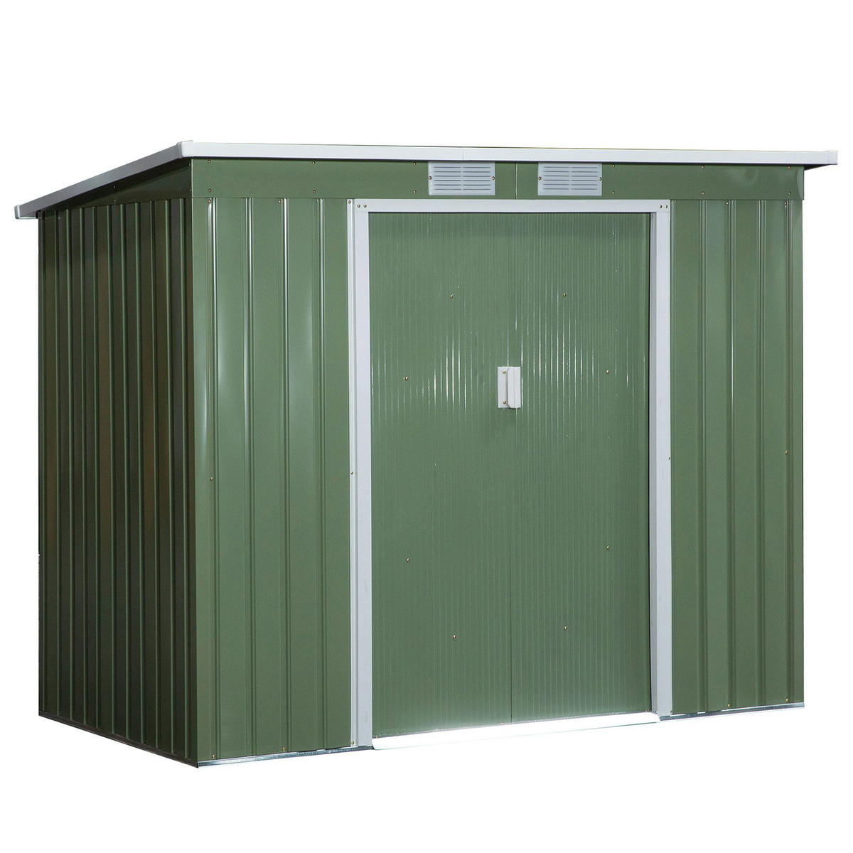 GERÄTEHAUS 2,42 m², aus Verzinkter Stahl, wetterfest, für Garten, Grün - Grün, Metall (130/173/213cm) - Outsunny
