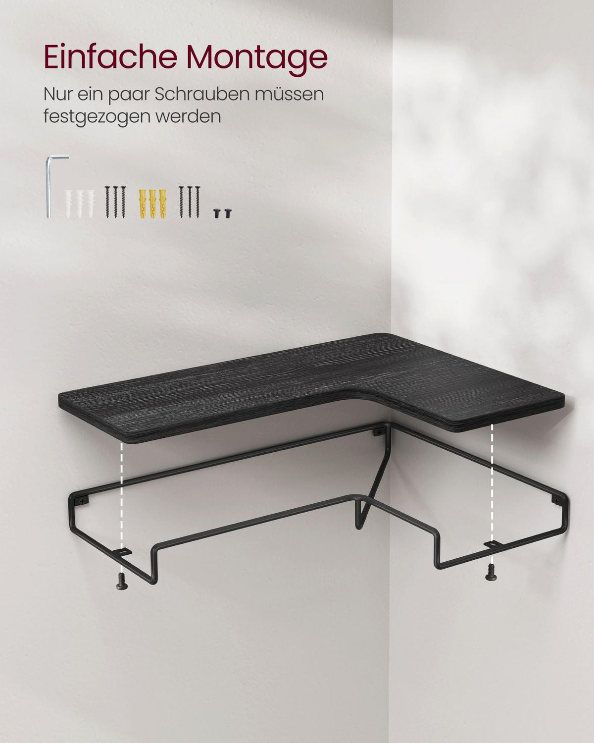 ECKREGAL CALGARY - Schwarz, Holzwerkstoff (40/4/29cm) - Hansiro