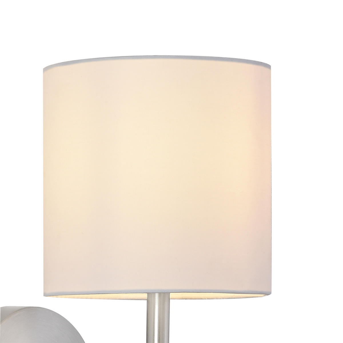 WANDLEUCHTE Winsford - Silberfarben/Weiß, Textil/Metall (21/27/15cm) - lux.pro