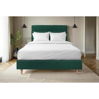 KOPFTEIL Modell Linien – Grüner Samtstoff 140 cm - Beige/Grün, Karton/Holz (140/120/10cm) - Sommeil de Plomb