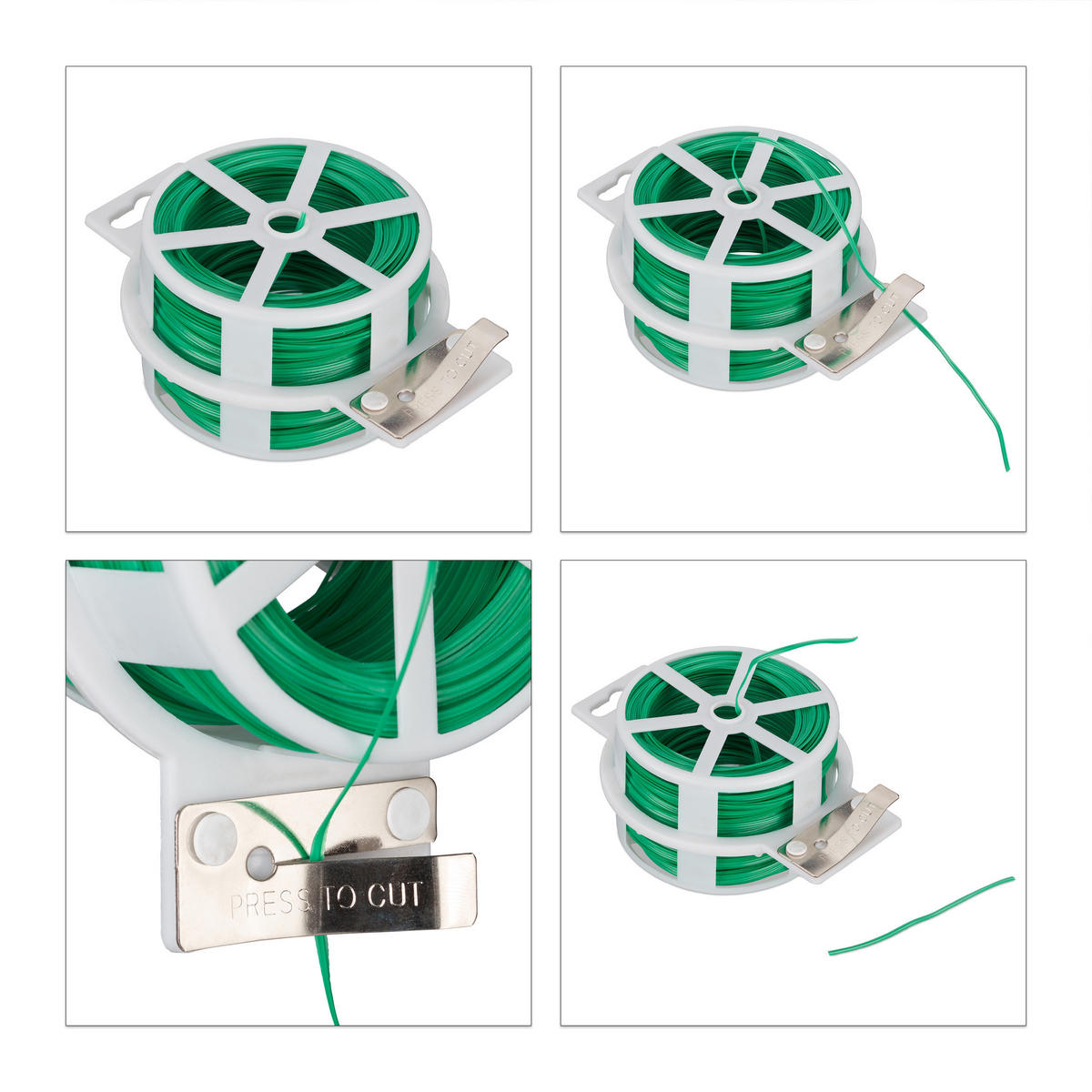 4XGARTENDRAHT - Multicolor, Kunststoff/Metall (5cm) - Relaxdays