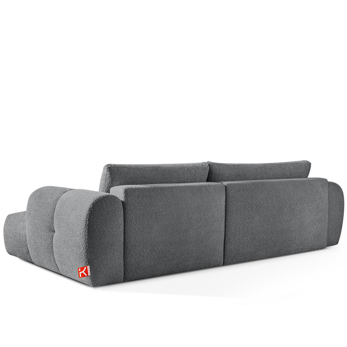 ECKSOFA LINKS LIRA, Dunkelgrau, Bouclé - Dunkelgrau, Holz/Holzwerkstoff (295/112cm) - KONSIMO®