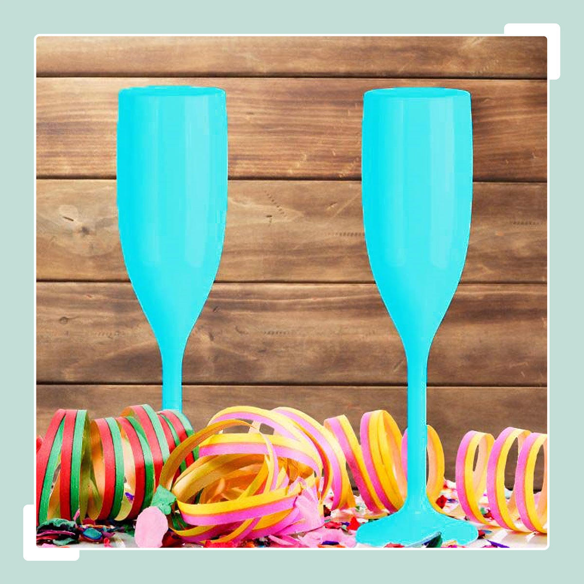 12xSEKTGLÄSER - Türkis, Kunststoff (0.15L) - Relaxdays