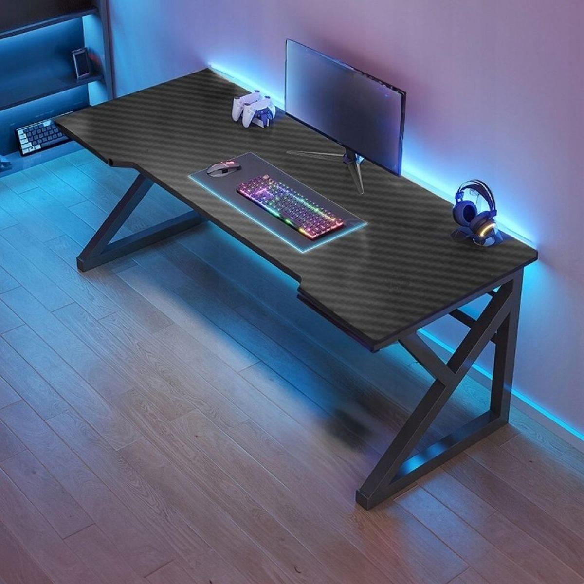 SCHREIBTISCH, schwarz 120x60x74cm - Schwarz, Holzwerkstoff (60/120/74cm)