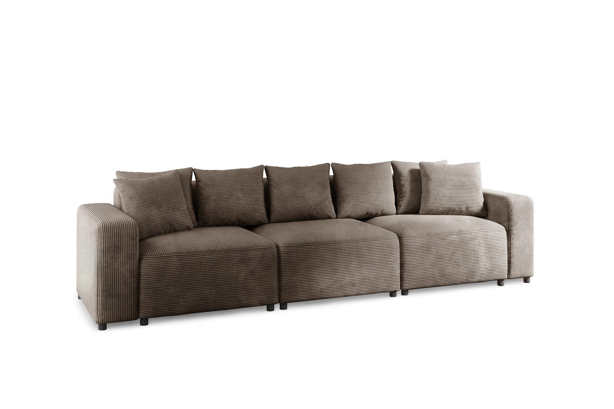 SOFA Megan 3-sitzer In Poso - Mokka, Holzwerkstoff/Textil (327/75/98cm) - Fun Möbel