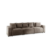 SOFA Megan 3-sitzer In Poso - Mokka, Holzwerkstoff/Textil (327/75/98cm) - Fun Möbel