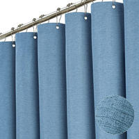 DUSCHVORHANG, Blau, Leinenoptik, 200 x 200 cm - Blau, Textil (200/200cm)